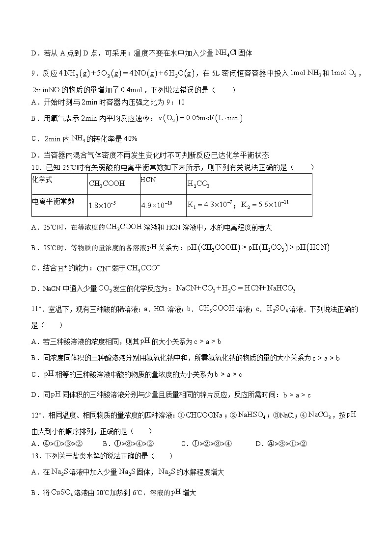 湖南省株洲市攸县健坤高级中学2023-2024学年高二上学期期中考试化学试题(无答案)03