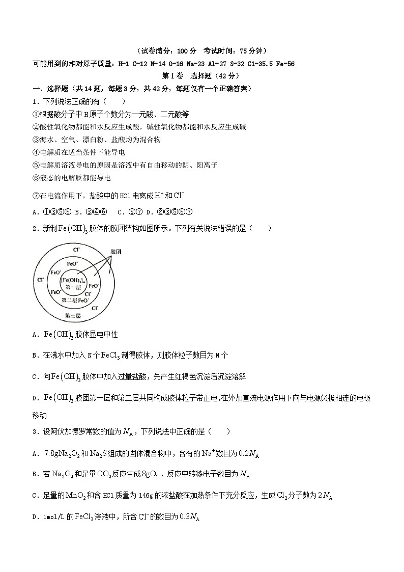 广西2023_2024学年高一化学上学期12月分科指导考试01