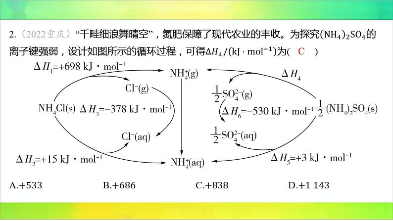 2025届高考化学一轮复习鲁科版 第1章 化学反应与能量转化-真题解析 课件第3页