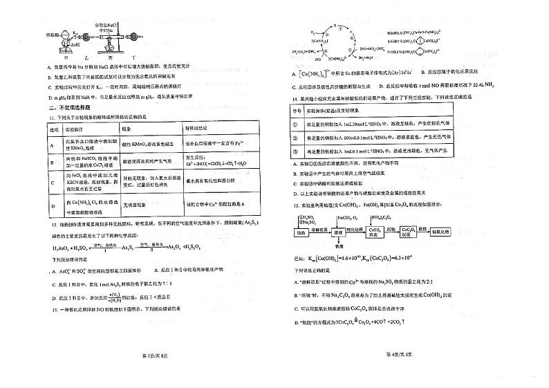 山东省泰安第一中学2024-2025学年高三上学期10月月考化学试题02