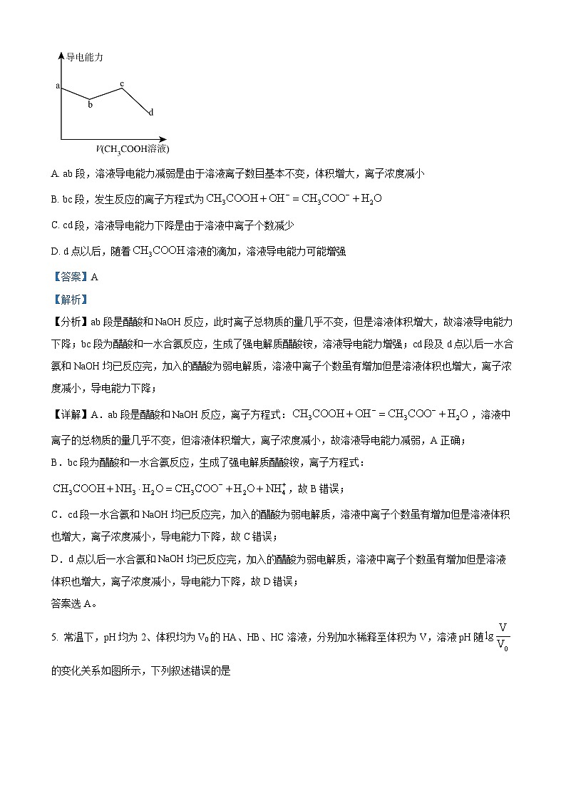 湖北省武汉市第二中学2023-2024学年高二上学期10月月考化学试题（Word版附解析）03