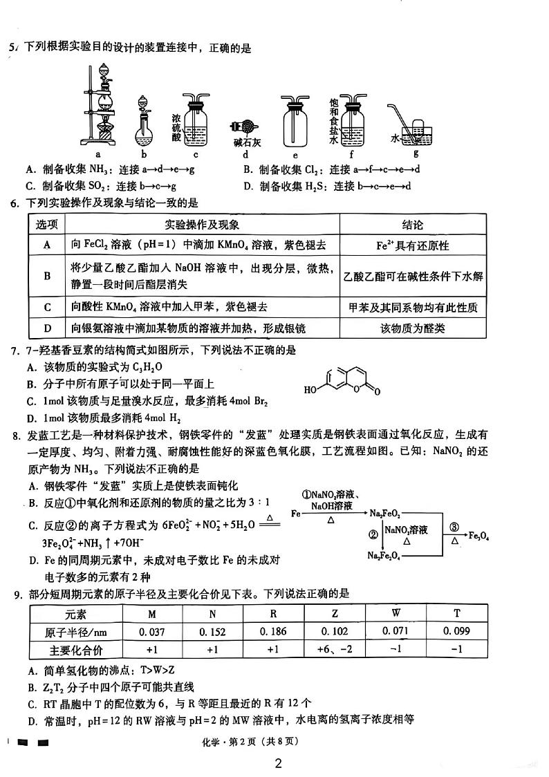 重庆市一中2024～2025学年高三上学期9月第一次月考化学试题（含答案）第2页