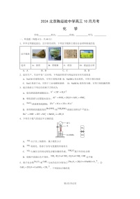 [化学]2024北京陈经纶中学高三上学期10月月考试卷及答案