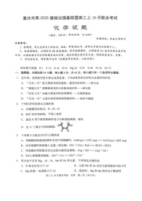 重庆市拔尖强基联盟2025届高三上学期10月联合考试化学试题+答案