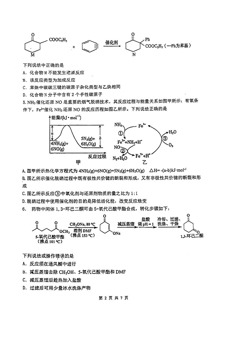 福建省福州格致中学2024-2025学年高三上学期10月月考化学试卷第2页
