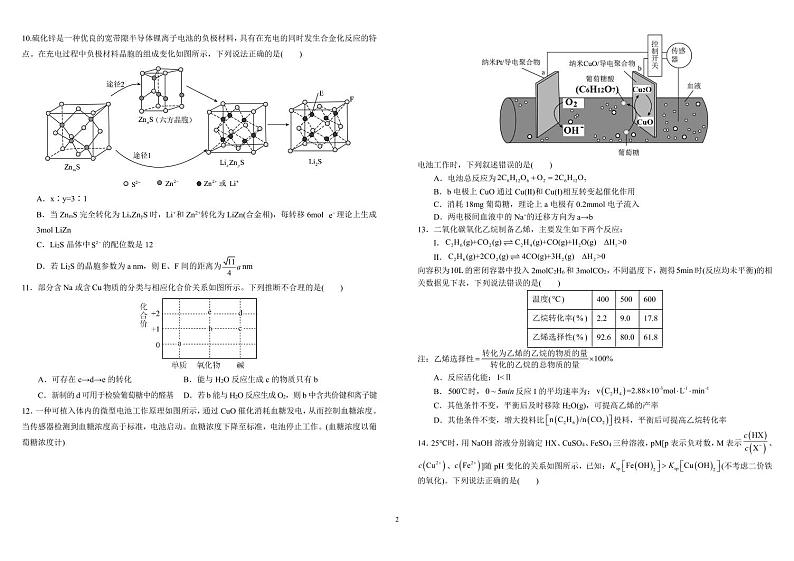 成都市树德中学高2022级10月考化学试题第2页