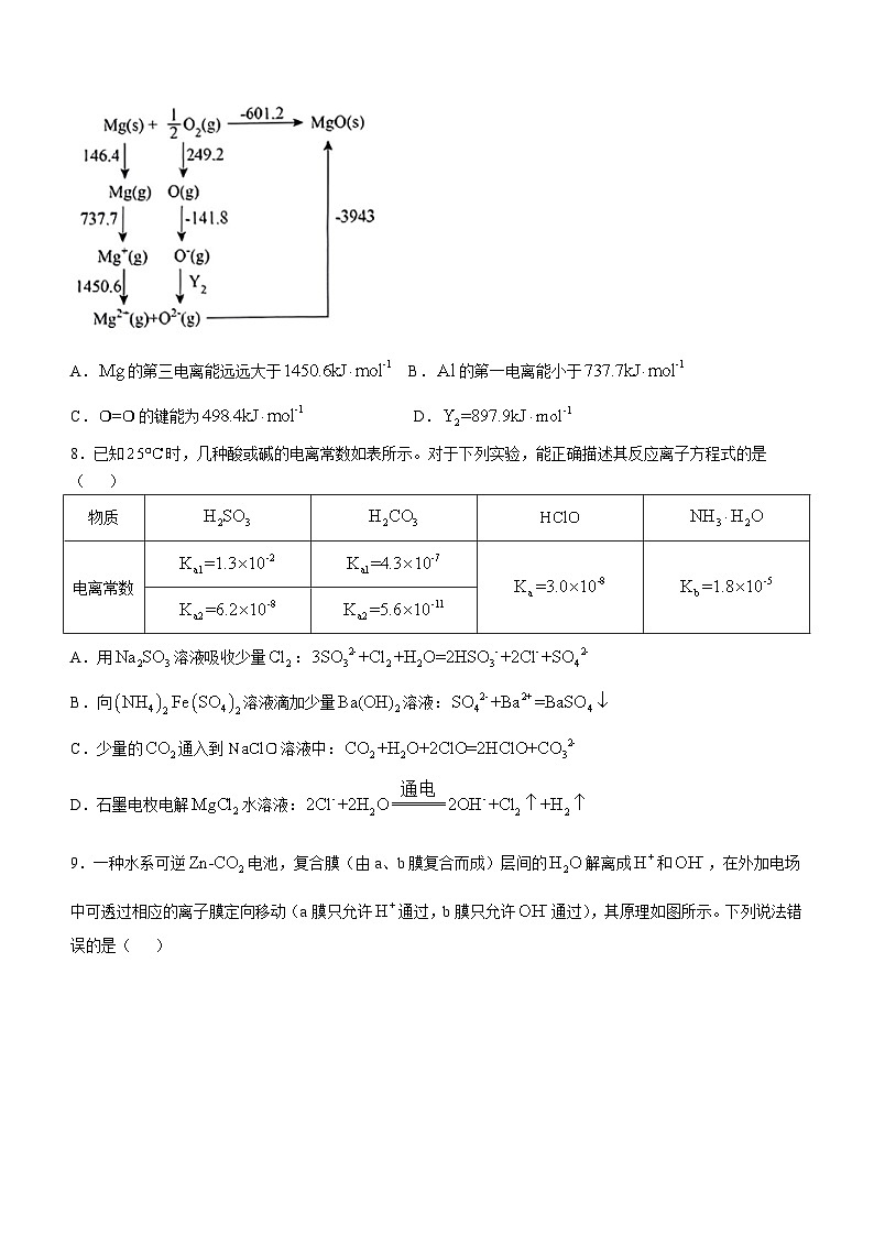 山东省青岛中学2024-2025学年高二上学期第一次月考化学试题(无答案)第3页
