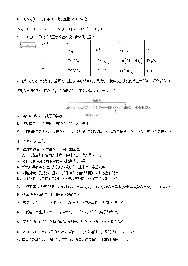 2025届山东省高三上学期10月第一次备考监测联考化学试题第2页