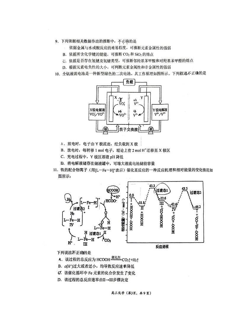 [化学]2024北京清华附中朝阳学校高三上学期10月月考试卷第3页