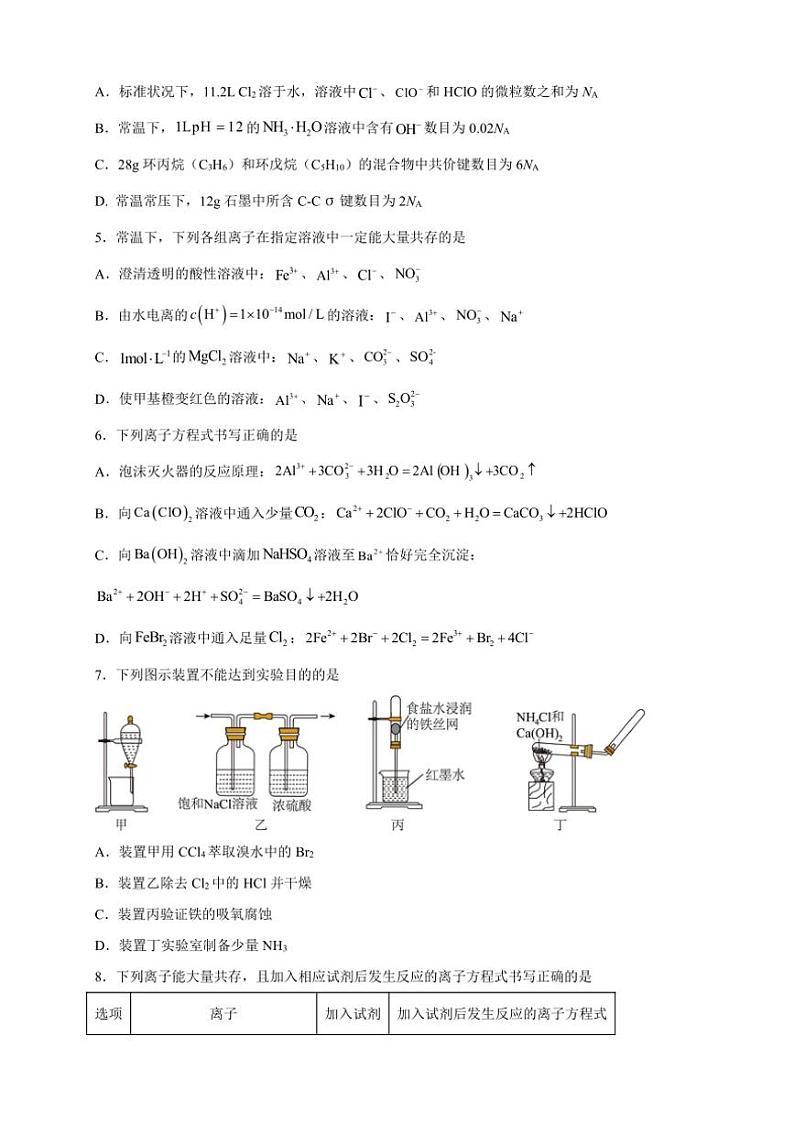 [化学]广东省深圳中学2024～2025学年高三上学期10月第一次阶段测试试题(有答案)第2页