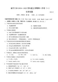 南宁市三中2024年10月月考高一化学试卷