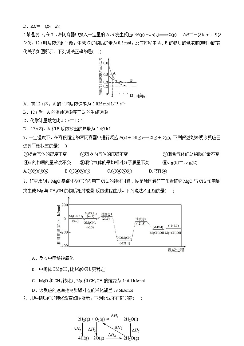 重庆市某重点中学2024-2025学年高二上学期10月月考化学试题（Word版附答案）第2页