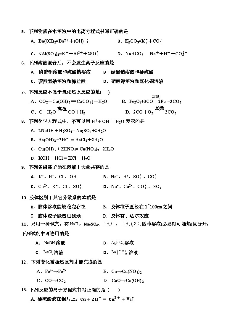 广东省清远市阳山县南阳中学2024-2025学年高一上学期第一次月考 化学试题（含答案）第2页