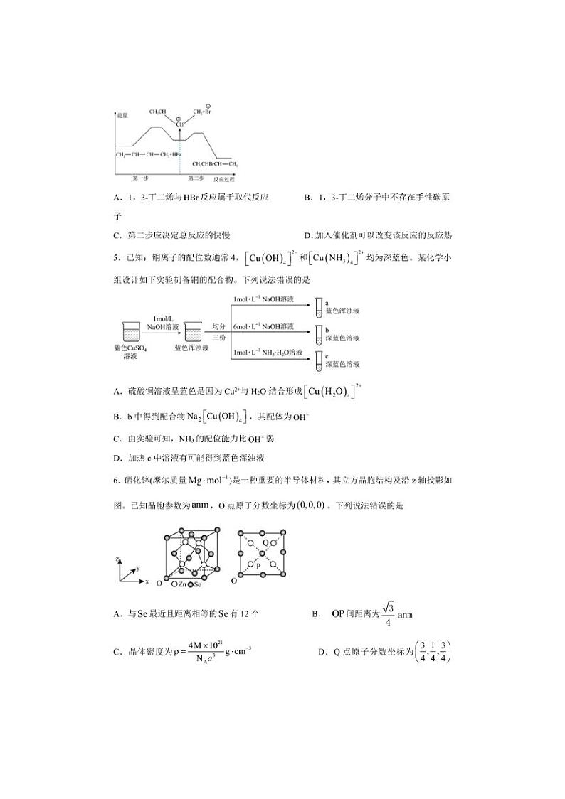 [化学]山东省聊城第四中学2024～2025学年高二上学期第一次质量检测月考试题(有答案)第2页
