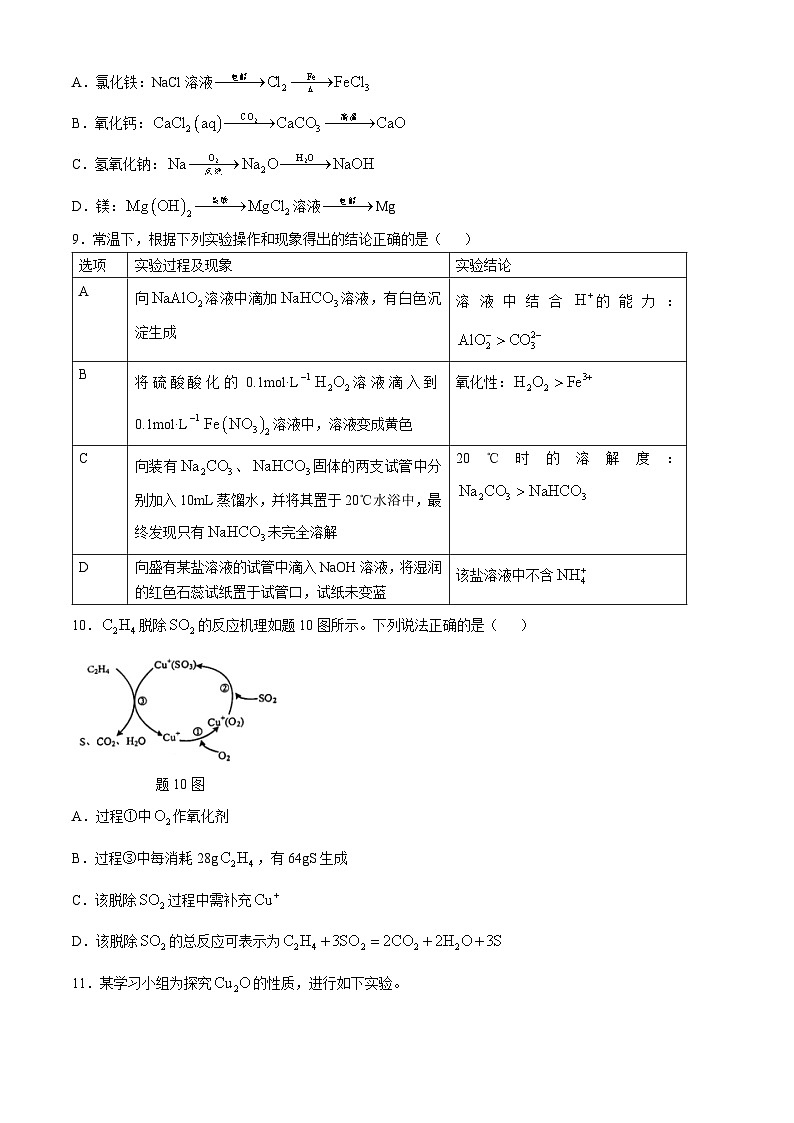 江苏省邳州市2024-2025学年高三上学期10月份质量监测 化学试卷第3页