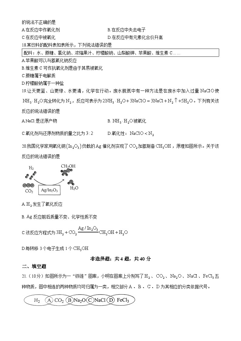 辽宁省辽东南协作体2024-2025学年高一上学期10月月考化学试卷第3页