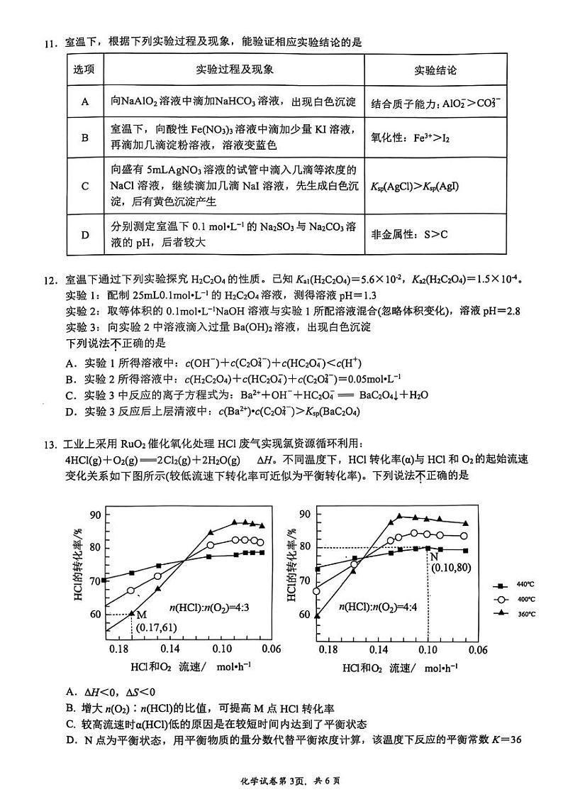 江苏省镇江市2024~2025学年第一学期期初高三质量监测试卷化学第3页