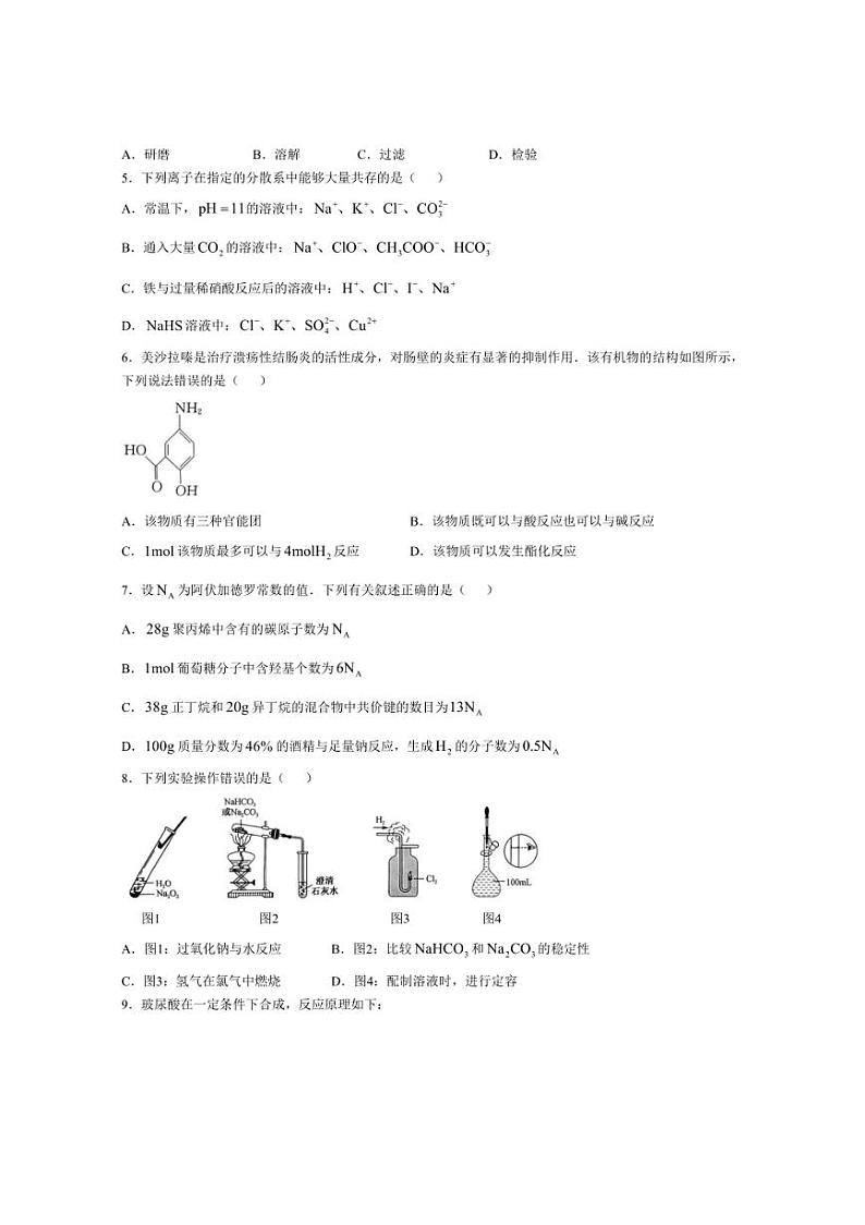[化学]黑龙江省绥化市绥棱县第一中学2024～2025学年高三上学期10月月考试题(有答案)02