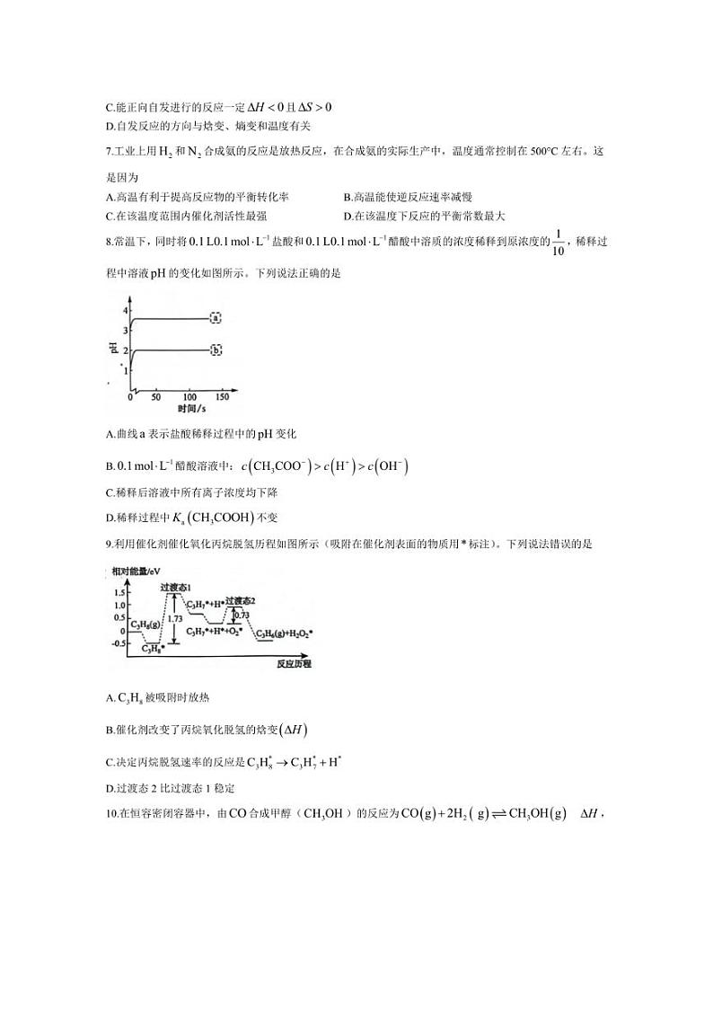 [化学]山东省菏泽市鄄城县第一中学2024～2025学年高二上学期10月月考试题(有答案)第2页