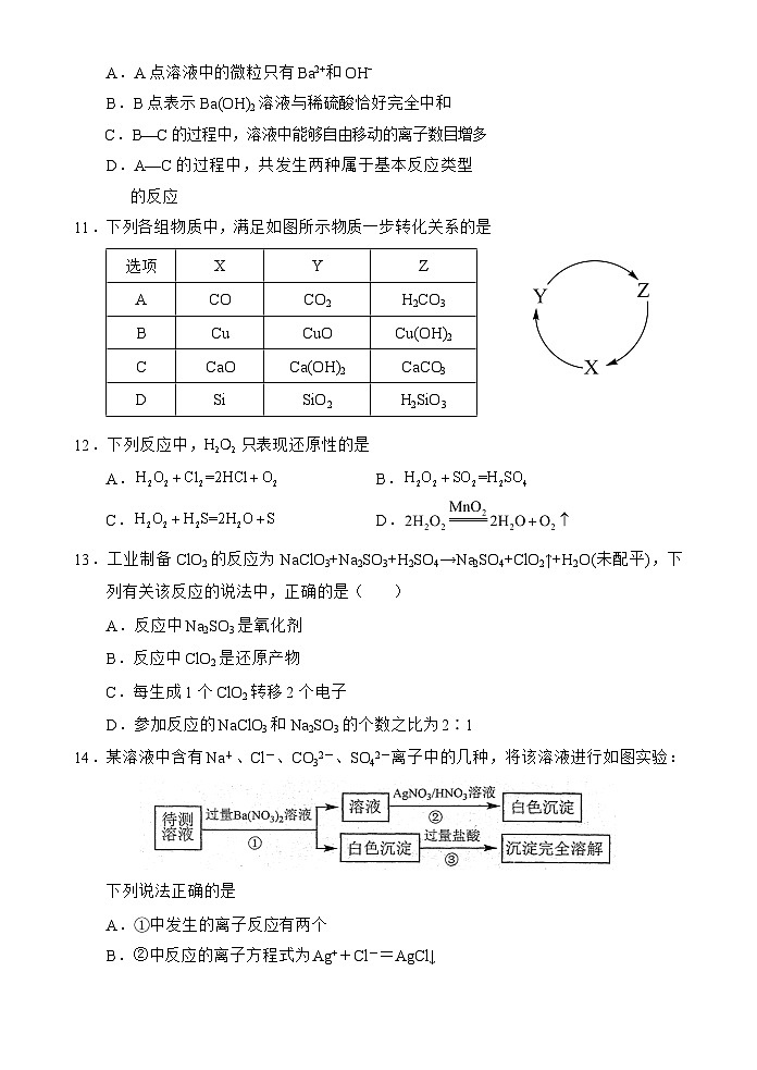 海南省文昌中学2024-2025学年高一上学期第一次月考化学试题第3页