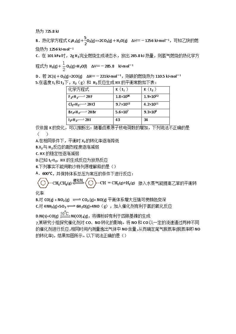 河北省邢台市清河中学2024-2025学年高二上学期第一次月考 化学试题02