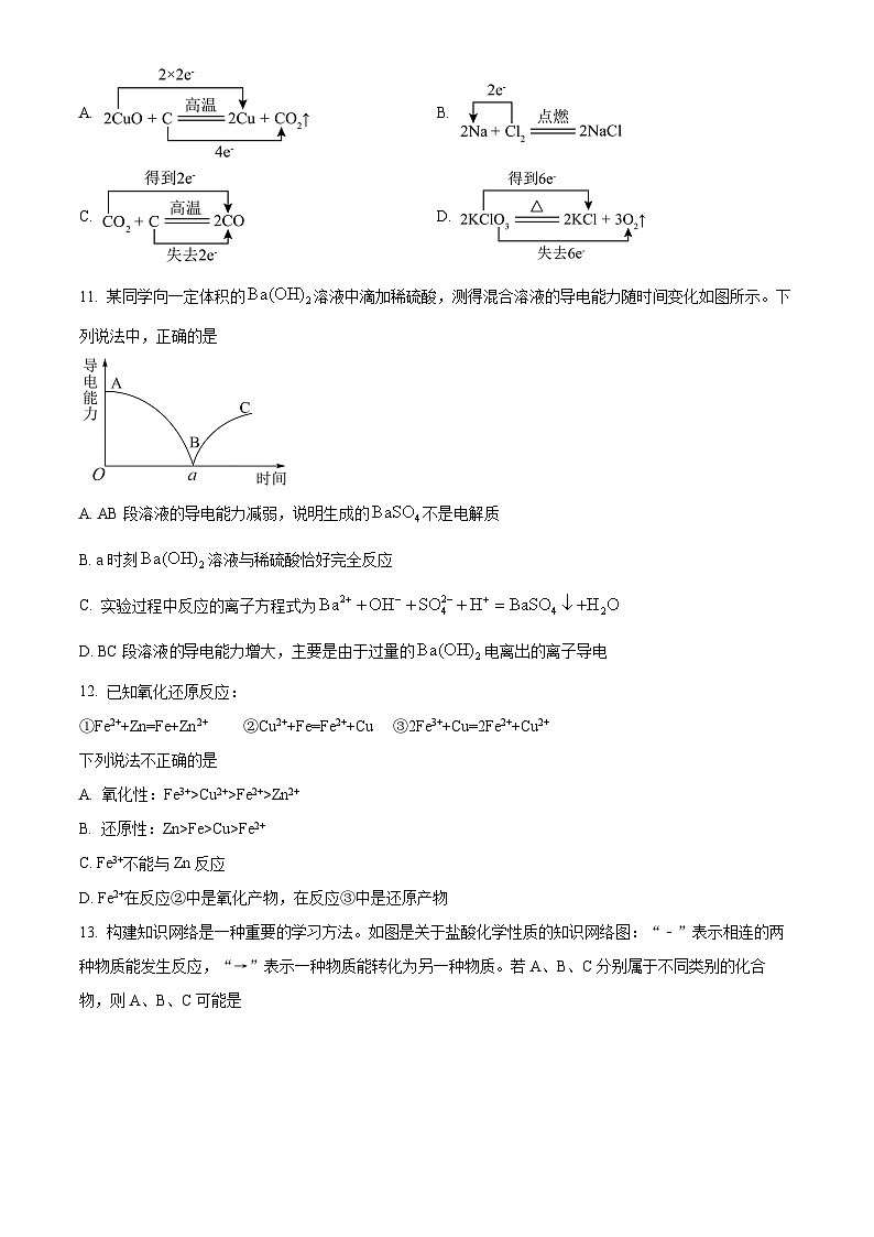 吉林省长春市长春外国语学校2024-2025学年高一上学期9月月考化学试题  Word版无答案第3页