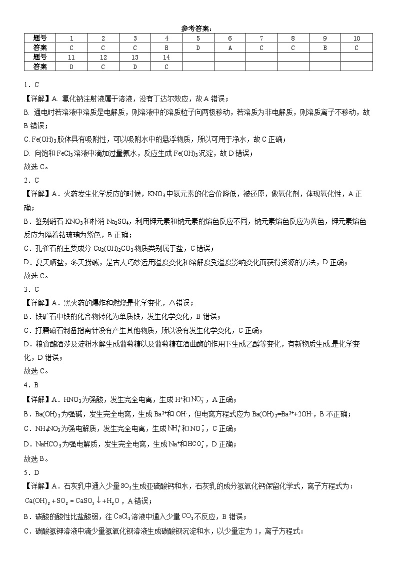 广东省湛江市雷州市第二中学2024-2025学年高一上学期10月月考 化学试题01