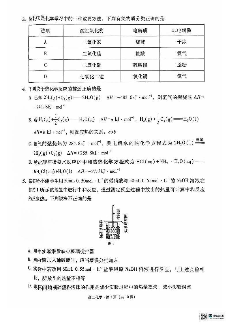 贵阳一中2023级高二年级月考试卷第2页