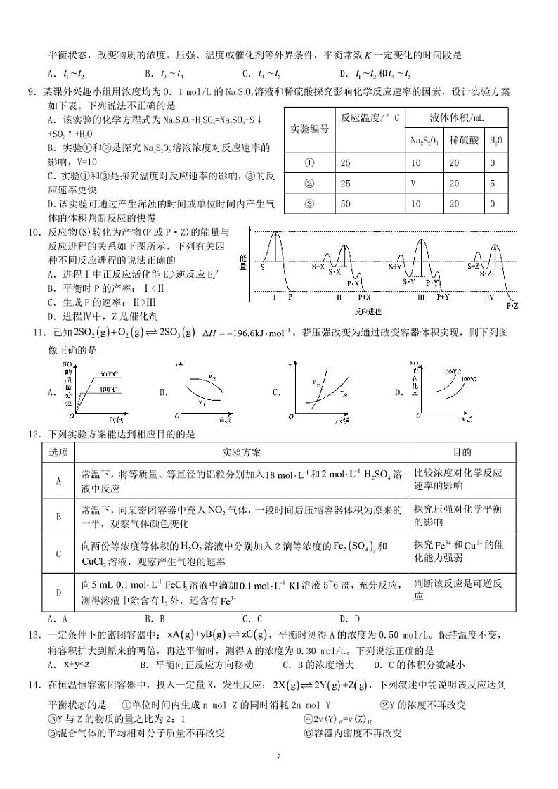 四川省广元市实验中学2024-2025学年高二上学期10月月考化学试卷第2页