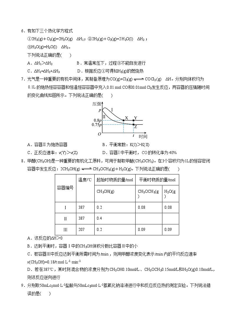 （浙江专用，人教版2019选择性必修1第1~3章）（浙江专用，人教版2019选择性必修1第1-3章）（考试版A4）第2页