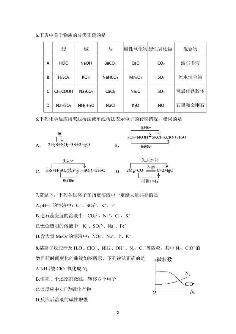 辽宁省沈阳市第一二〇中学2024-2025学年高一上学期第一次质量监测化学试卷第2页