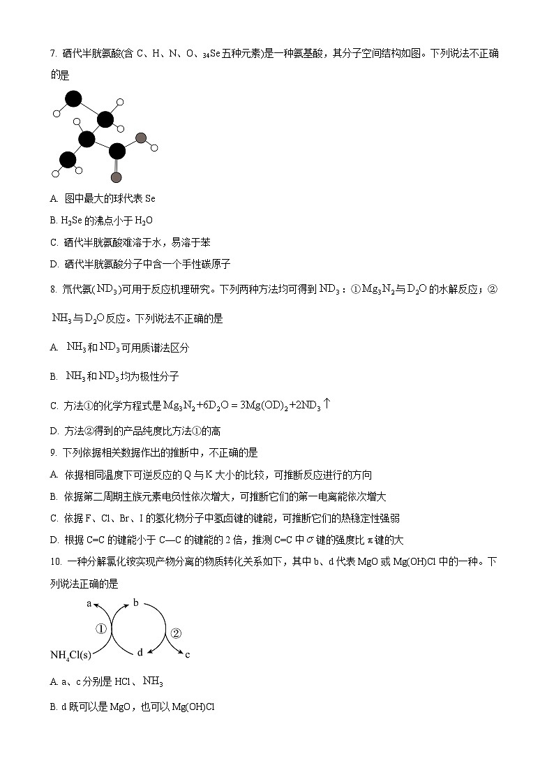 北京市第一○一中学2024-2025学年高三上学期10月月考 化学试题 Word版无答案第3页