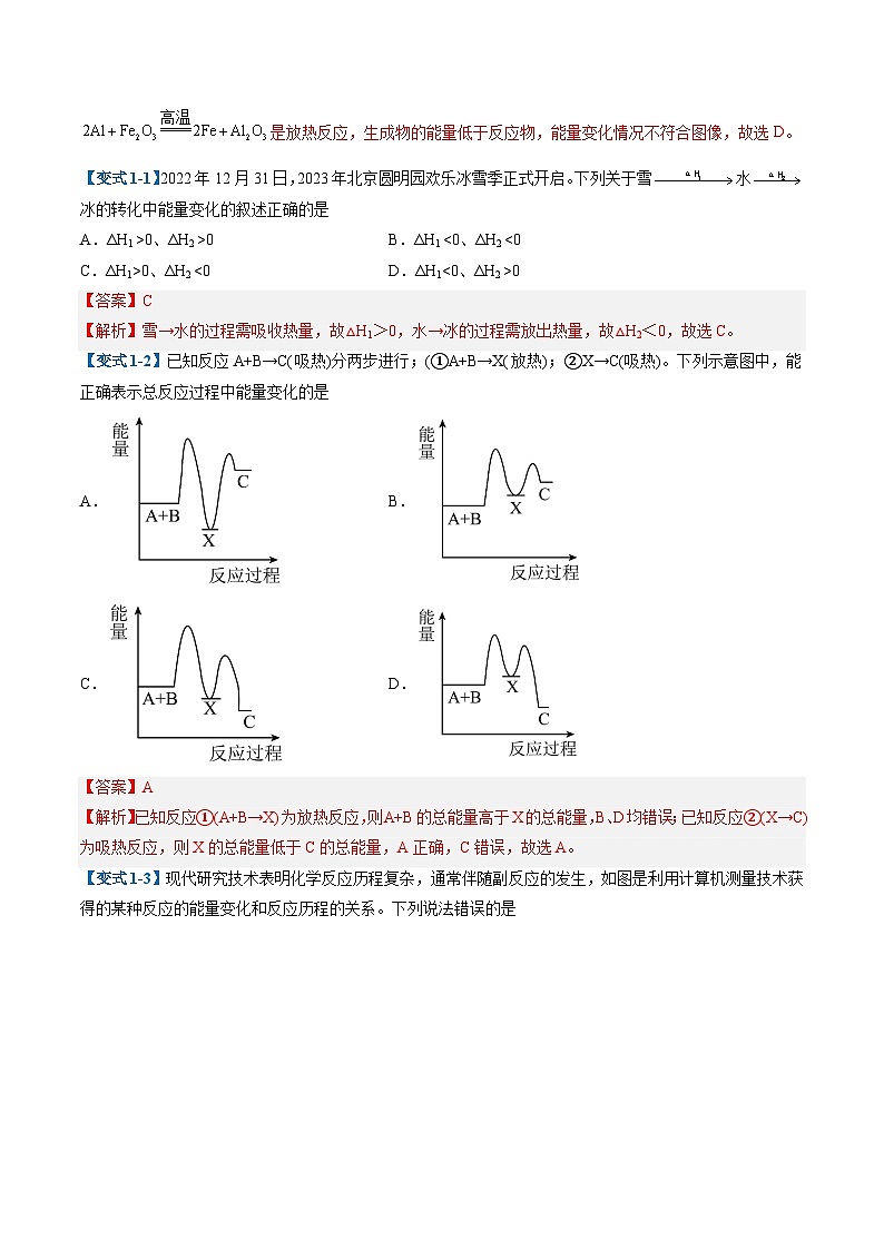 专题01 化学反应的热效应（考题猜想）（5大题型）-2024-2025学年高二化学上学期期中考点大串讲（苏教版2019）第2页