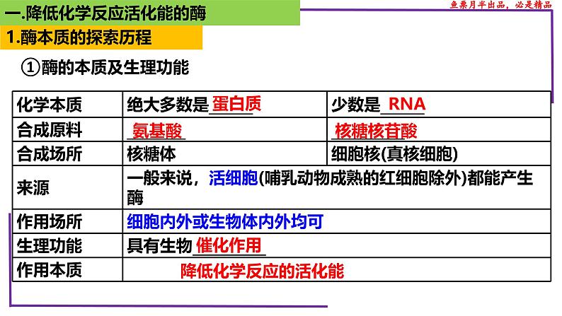 （新人教版）新高考生物一轮复习精讲课件13 降低化学反应活化能的酶（含答案）第6页