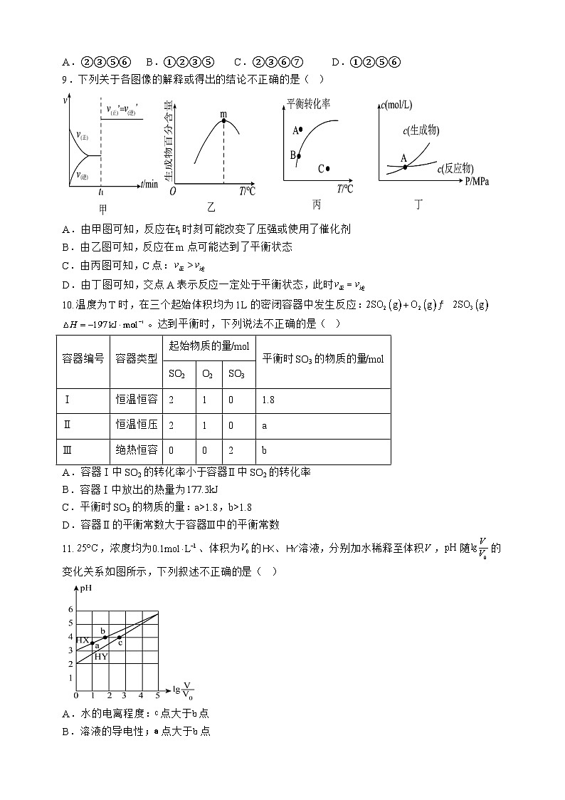 邵东一中2024年高二化学第一次月考试卷 - 副本第3页