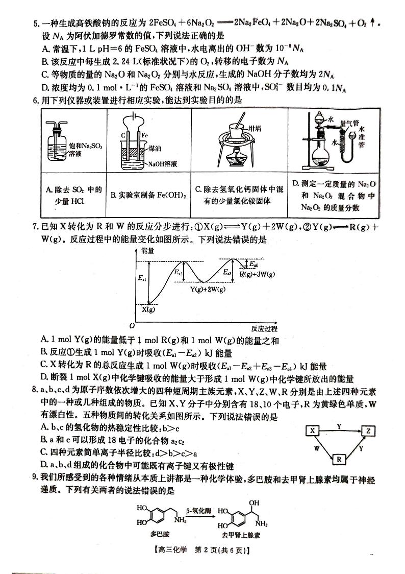 湖北省金太阳百校大联考2024-2025学年高三上学期10月联考化学试题第2页