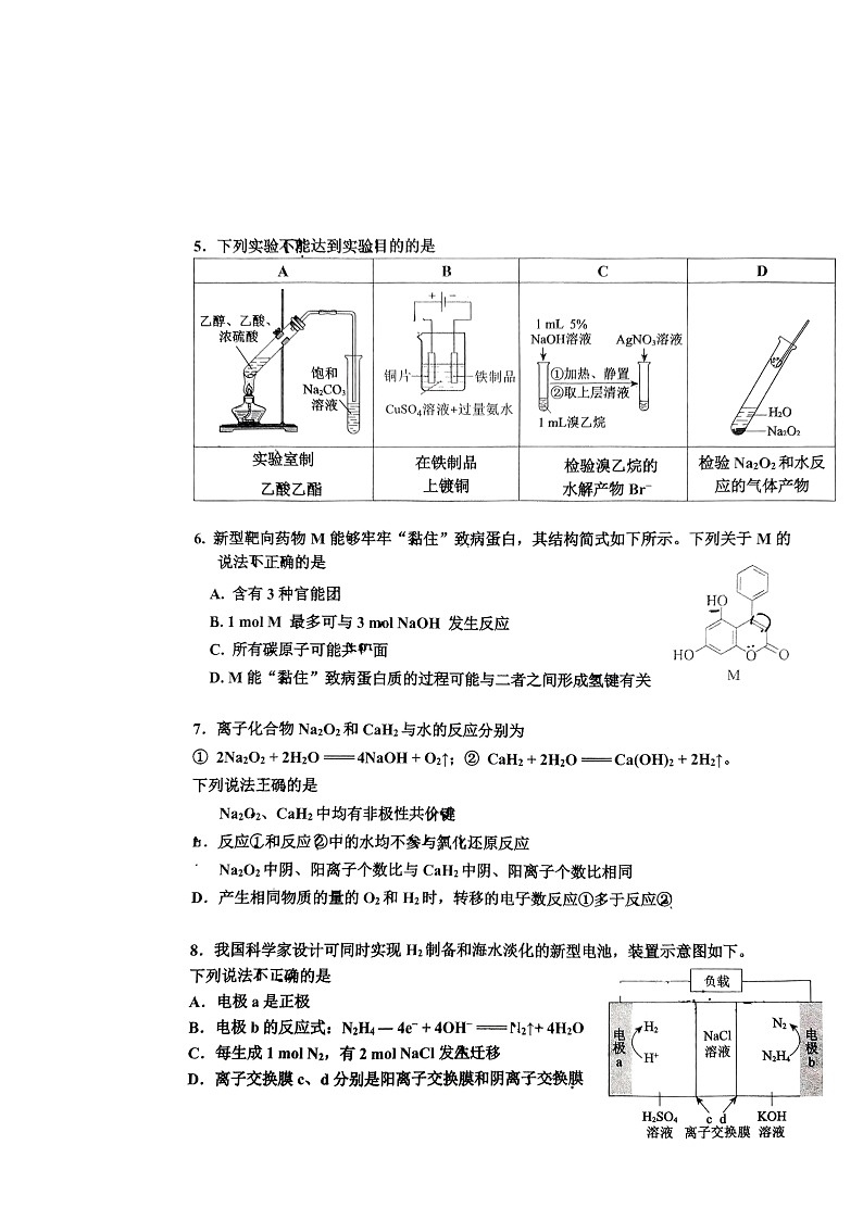 2024北京北师大实验中学高三上学期统练二月考化学试卷及答案第2页