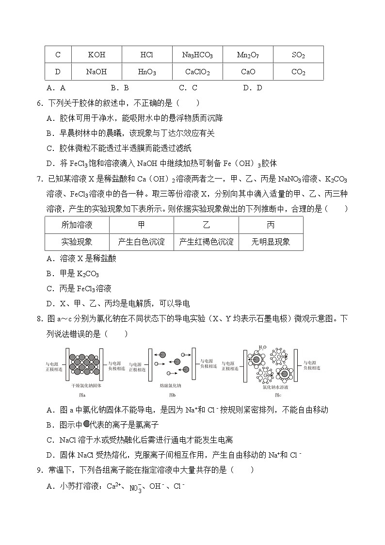湖南省岳阳市汨罗市第一中学2024-2025学年高一上学期10月月考 化学试题02