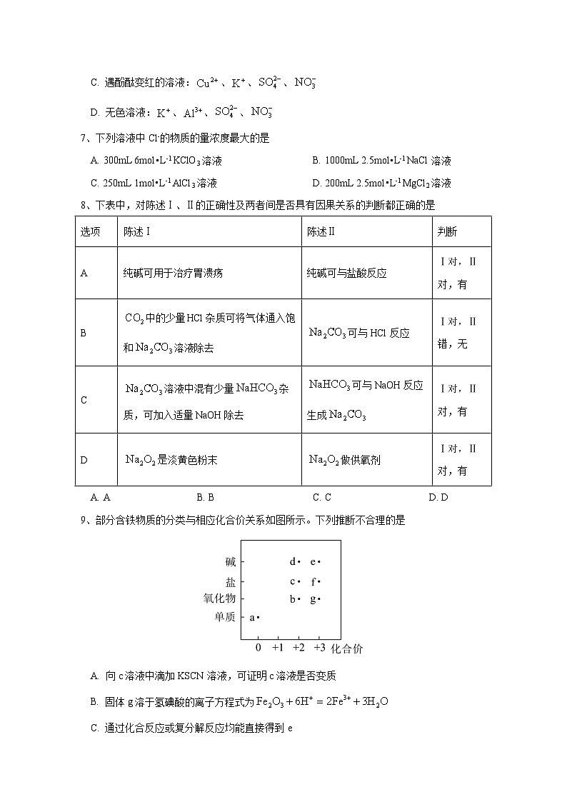 2023-2024学年广东省揭阳市惠来县高一上学期第二次月考化学检测试题（附答案）第2页