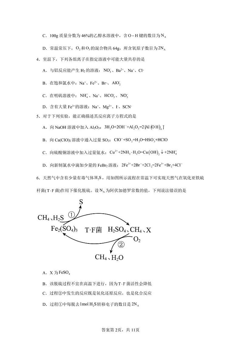 山东省聊城市临清市实验高级中学2024-2025学年高三上学期10月月考 化学试题02