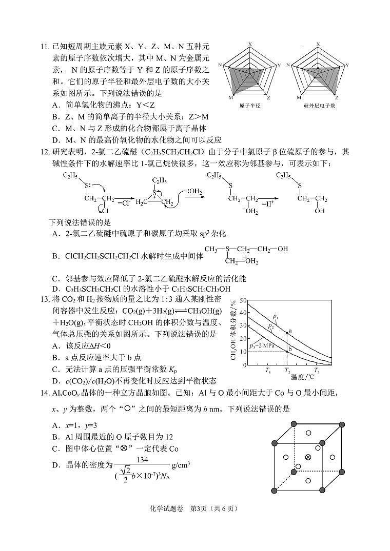 2022级一诊化学试题-正式稿(1)第3页