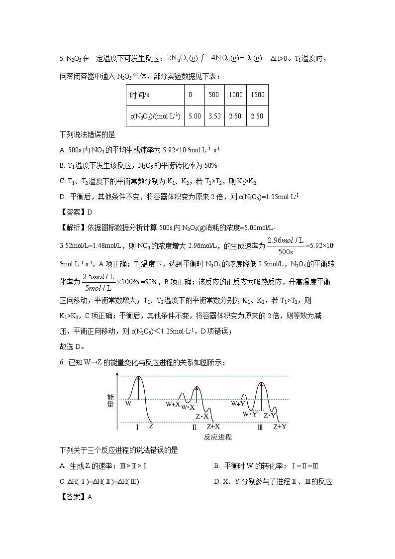 江西省部分学校2024-2025学年高二上学期10月教学质量检测化学试卷(解析版)第3页