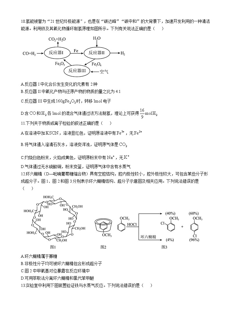 辽宁省大连长兴岛高级中学2024-2025学年高三上学期10月月考 化学试题第3页