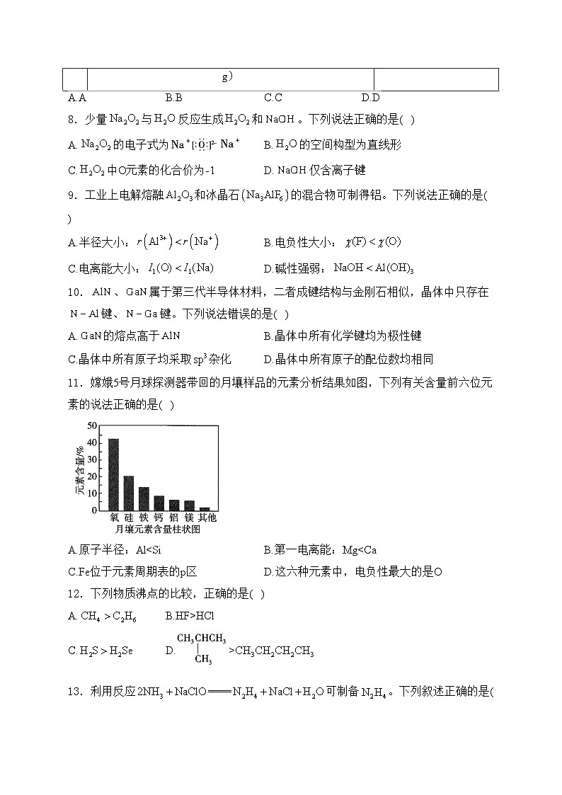 考点16 物质的结构与性质和元素周期律—五年（2020—2024）高考化学真题专项分类汇编(含答案)第3页
