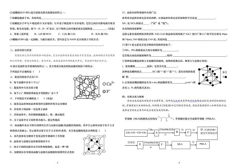 上海市上海师范大学附属中学2023-2024学年高三上学期期中考试 化学试题（PDF版，含答案）第2页