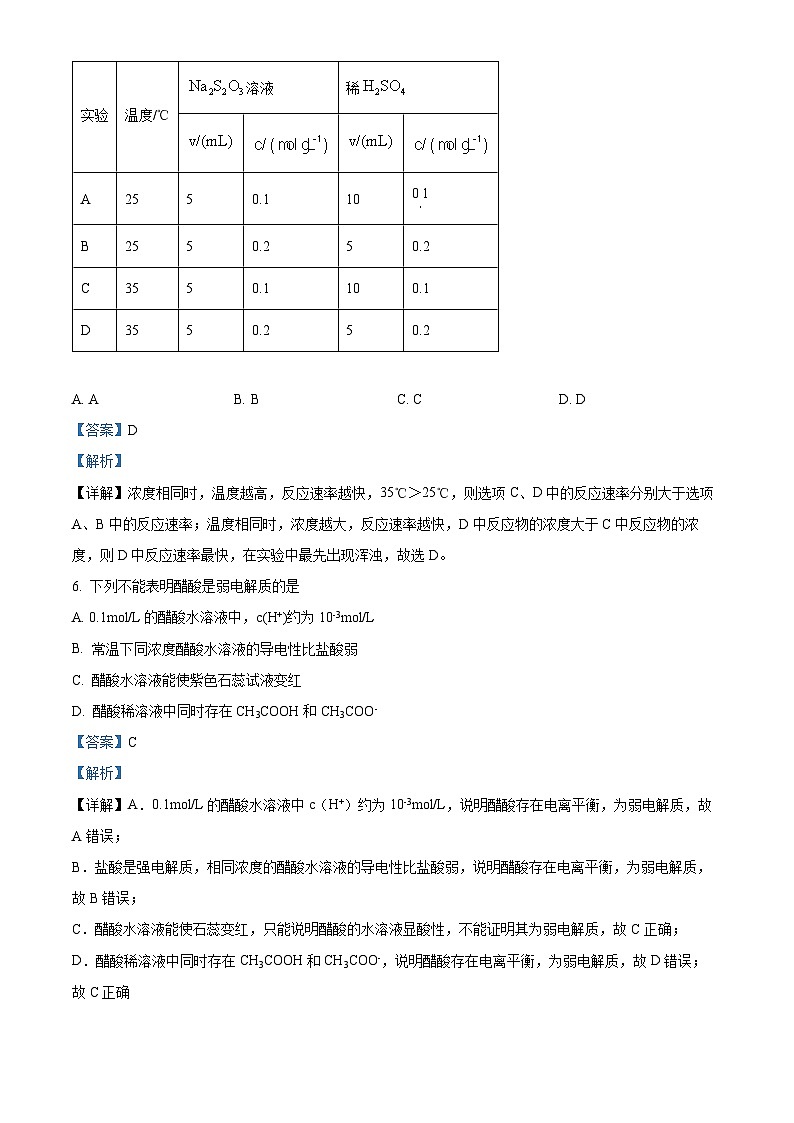 北京市师范大学燕化附属中学2024-2025学年高二上学期10月月考化学试题（Word版附解析）03