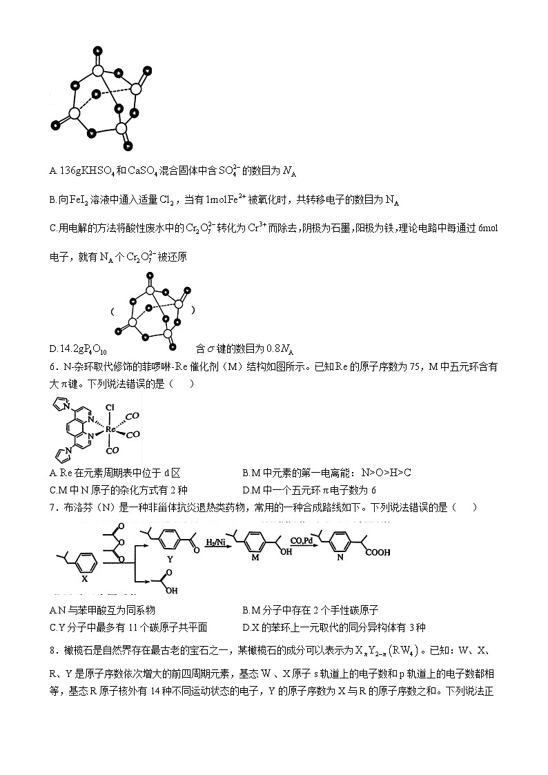 2025邯郸联考高三上学期10月月考试题化学含解析第2页