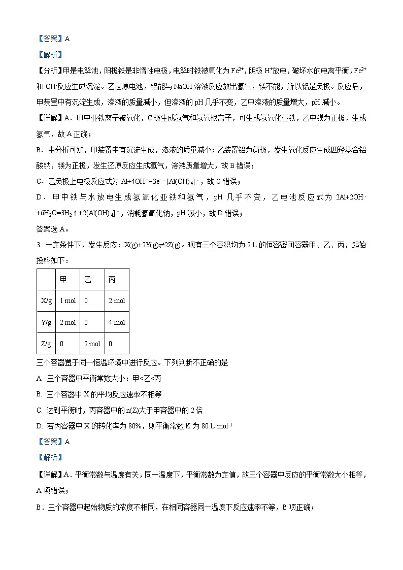 四川外语学院重庆第二外国语学校2023-2024学年高三下学期仿真模拟 化学试题 Word版含解析第2页