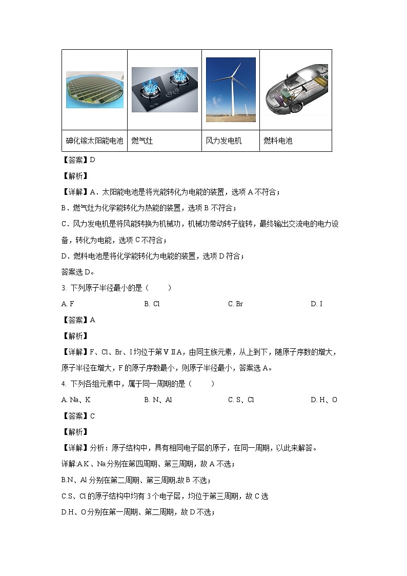 北京市昌平区2022-2023学年高一下学期期末质量抽测化学试卷(解析版)第2页