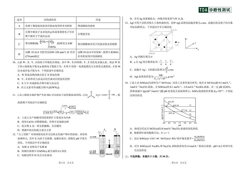 2025中学生标准学术能力诊断性测试高三上学期10月月考试题化学PDF版含答案（可编辑）第2页